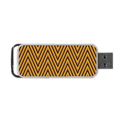 Chevron Brown Retro Vintage Portable Usb Flash (two Sides) by Nexatart