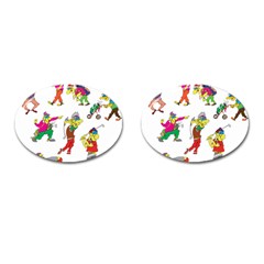 Golfers Athletes Cufflinks (oval) by Nexatart