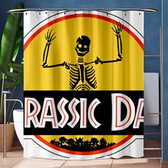 Jurassic Dad Dinosaur Skeleton Funny Birthday Gift Shower Curtain 60  X 72  (medium)  by PodArtist