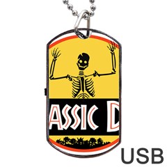 Jurassic Dad Dinosaur Skeleton Funny Birthday Gift Dog Tag Usb Flash (one Side) by PodArtist