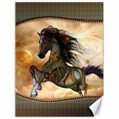 Steampunk, Wonderful Steampunk Horse With Clocks And Gears, Golden Design Canvas 18  X 24   by FantasyWorld7