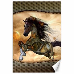 Steampunk, Wonderful Steampunk Horse With Clocks And Gears, Golden Design Canvas 20  X 30   by FantasyWorld7