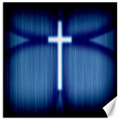 Blue Cross Christian Canvas 12  X 12   by Mariart