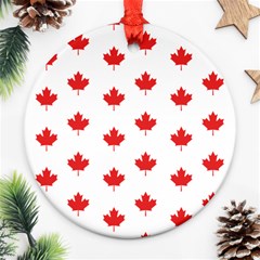 Canadian Maple Leaf Pattern Ornament (round) by Mariart