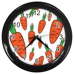 Fruit Vegetable Carrots Wall Clocks (black) by Mariart