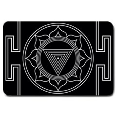 Kali Yantra Inverted Large Doormat  by Mariart