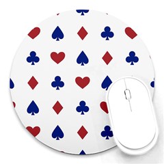 Playing Cards Hearts Diamonds Round Mousepads by Mariart