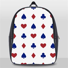 Playing Cards Hearts Diamonds School Bag (large) by Mariart