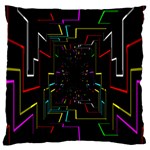 Seamless 3d Animation Digital Futuristic Tunnel Path Color Changing Geometric Electrical Line Zoomin Large Cushion Case (Two Sides) Front