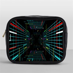 Seamless 3d Animation Digital Futuristic Tunnel Path Color Changing Geometric Electrical Line Zoomin Mini Toiletries Bags by Mariart