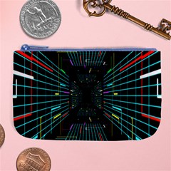 Seamless 3d Animation Digital Futuristic Tunnel Path Color Changing Geometric Electrical Line Zoomin Large Coin Purse by Mariart