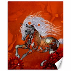 Steampunk, Wonderful Wild Steampunk Horse Canvas 11  X 14   by FantasyWorld7