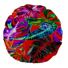 Aloha Hawaiian Flower Floral Sexy Summer Orange Large 18  Premium Round Cushions by Mariart