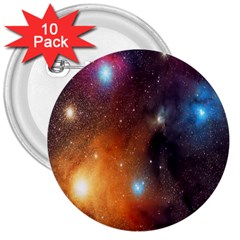 Galaxy Space Star Light 3  Buttons (10 Pack)  by Mariart