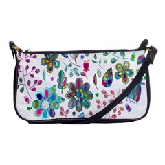 Prismatic Psychedelic Floral Heart Background Shoulder Clutch Bags by Mariart