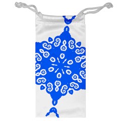 Snowflake Art Blue Cool Polka Dots Jewelry Bag by Mariart