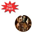 Steampunk, Steampunk Women With Clocks And Gears 1  Mini Magnets (100 pack)  Front