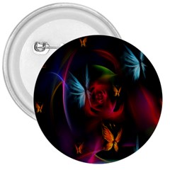 Beautiful Butterflies Rainbow Space 3  Buttons by Mariart