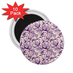 Vegetable Cabbage Purple Flower 2 25  Magnets (10 Pack)  by Mariart