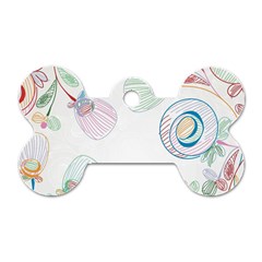 Flower Rainbow Circle Polka Leaf Sexy Dog Tag Bone (one Side) by Mariart