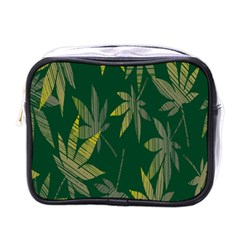 Marijuana Cannabis Rainbow Love Green Yellow Leaf Mini Toiletries Bags by Mariart