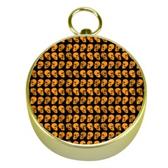 Halloween Color Skull Heads Gold Compasses by iCreate