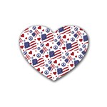 Peace Love America iCreate Rubber Coaster (Heart)  Front