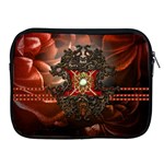 Wonderful Floral Design With Diamond Apple iPad 2/3/4 Zipper Cases Front