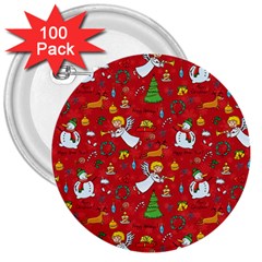 Christmas Pattern 3  Buttons (100 Pack)  by Valentinaart