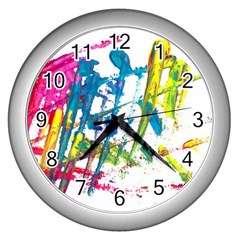 No 128 Wall Clocks (silver)  by AdisaArtDesign