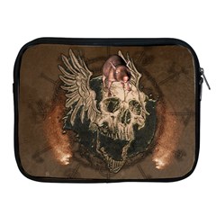 Awesome Creepy Skull With Rat And Wings Apple Ipad 2/3/4 Zipper Cases by FantasyWorld7