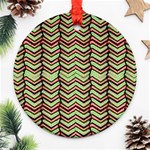 Zig Zag Multicolored Ethnic Pattern Ornament (Round) Front