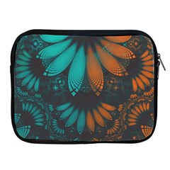 Beautiful Teal And Orange Paisley Fractal Feathers Apple Ipad 2/3/4 Zipper Cases by jayaprime