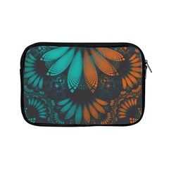 Beautiful Teal And Orange Paisley Fractal Feathers Apple Ipad Mini Zipper Cases by jayaprime