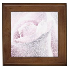 Rose Pink Flower  Floral Pencil Drawing Art Framed Tiles by picsaspassion