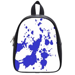 Blue Plaint Splatter School Bag (small) by Mariart