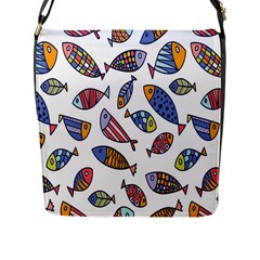 Love Fish Seaworld Swim Rainbow Cartoons Flap Messenger Bag (l)  by Mariart