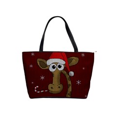 Christmas Giraffe  Shoulder Handbags by Valentinaart