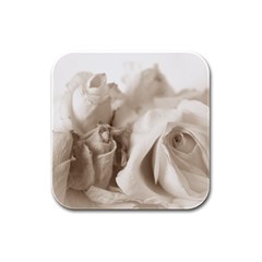 Vintage Rose Shabby Chic Background Rubber Square Coaster (4 Pack)  by Celenk