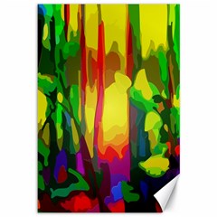 Abstract Vibrant Colour Botany Canvas 12  X 18   by Celenk