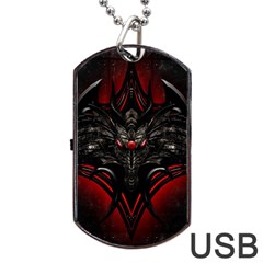 Black Dragon Grunge Dog Tag Usb Flash (one Side) by Celenk