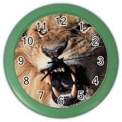 Male Lion Angry Color Wall Clocks by Celenk