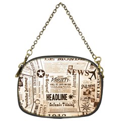 Vintage Newspapers Headline Typography Chain Purses (one Side)  by yoursparklingshop