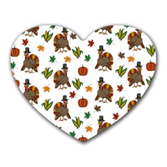 Thanksgiving Turkey  Heart Mousepads by Valentinaart