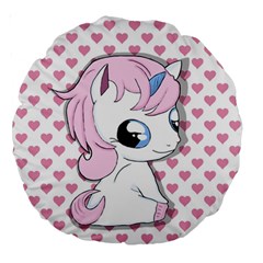 Baby Unicorn Large 18  Premium Round Cushions by Valentinaart