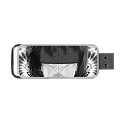 Beautiful Bnw Fractal Feathers For Major Motoko Portable Usb Flash (one Side) by jayaprime