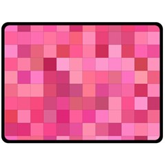 Pink Square Background Color Mosaic Fleece Blanket (large)  by Celenk