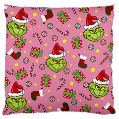 Grinch Pattern Large Cushion Case (one Side) by Valentinaart