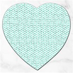 Tiffany Aqua Blue Lipstick Kisses on White Jigsaw Puzzle (Heart) Front