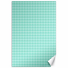 Tiffany Aqua Blue Candy Hearts On White Canvas 20  X 30   by PodArtist